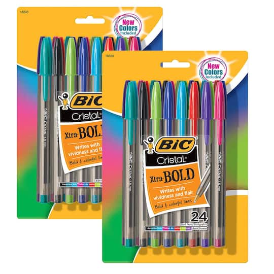 Cristal Xtra Bold Fashion Ballpoint Pen, Medium Point 1.6mm, Assorted Colors, 48PK